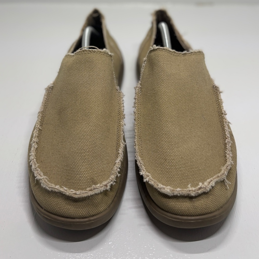 Crocs Santa Cruz Canvas Loafers Men’s 12 Tan Slip On Casual Comfort Shoes - Picture 5 of 15